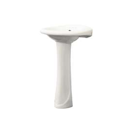 Transolid Madison Vitreous China 21-in Pedestal Bowl Only with 4-in CC Faucet Holes