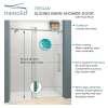 Transolid Teegan Plus TPBT608010C-T-BS Frameless sliding shower door with fixed panel in brushed stainless with clear glass and Turin handles