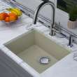 Transolid Zero 22in x 18in silQ Granite Integral/Dual Mount Single Bowl Kitchen Sink with 0 Holes, In Champagne