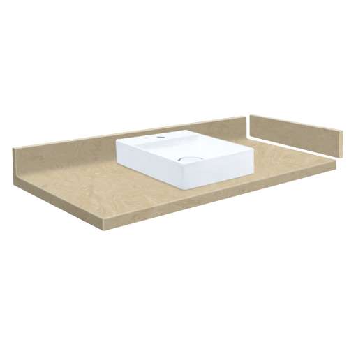 37.25 in. Solid Surface Vessel Vanity Top in Almond Sky with Single Hole