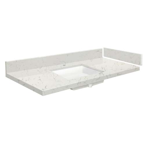 25.25 in. Quartz Vanity Top in Antique White with Single Hole