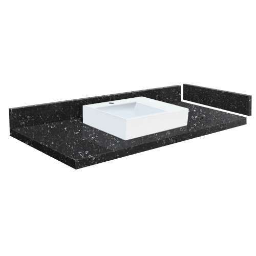 55 in. Quartz Vessel Vanity Top in Interlude with Single Hole