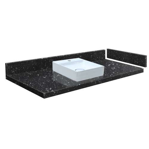 28 in. Quartz Vessel Vanity Top in Interlude with Single Hole