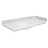 55 in. Quartz Vanity Top in Milan White with Single Hole