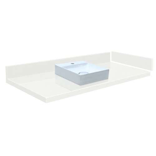 31.25 in. Quartz Vessel Vanity Top in Natural White with Single Hole