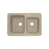 Transolid Savannah 33in x 22in Solid Surface Drop-in Double Bowl Kitchen Sink, in Matrix Sand