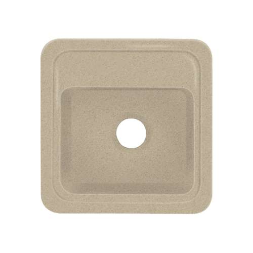 Transolid Concord 18in x 18in Solid Surface Drop-in Single Bowl Kitchen Sink, in Matrix Sand