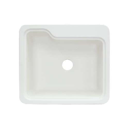 Transolid Portland 25in x 22in Solid Surface Drop-in Single Bowl Kitchen Sink, in White