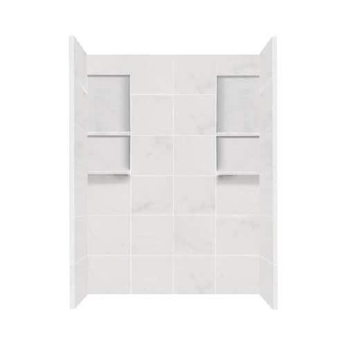 Transolid Direct-to-Stud Solid Surface 60-in x 80-in Shower Wall Surround