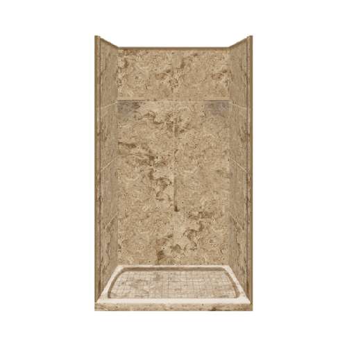 Transolid Studio 36-in x 36-in x 75-in Solid Surface Alcove Shower Kit in Sand Mountain