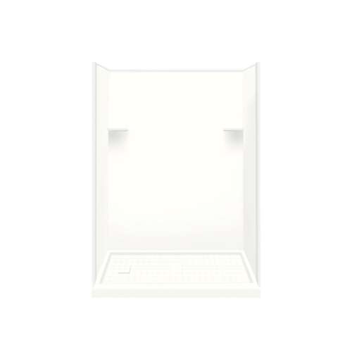 Transolid Studio 30-in x 60-in x 75-in Solid Surface Left-Hand Alcove Shower Kit in White