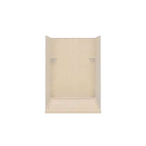 Transolid Studio 30-in x 60-in x 75-in Solid Surface Left-Hand Alcove Shower Kit in Matrix Khaki