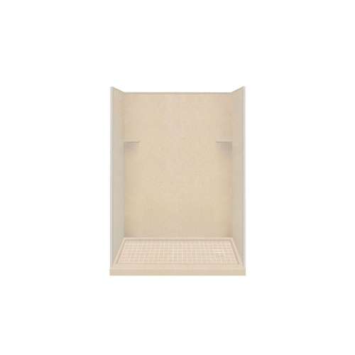 Transolid Studio 30-in x 60-in x 75-in Solid Surface Right-Hand Alcove Shower Kit in Matrix Khaki