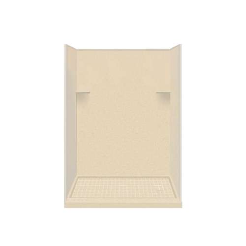 Transolid Studio 30-in x 60-in x 75-in Solid Surface Right-Hand Alcove Shower Kit in Sea Shore