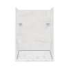 Transolid Studio 32-in x 60-in x 75-in Solid Surface Right-Hand Alcove Shower Kit in White Carrara
