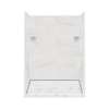 Transolid Studio 36-in x 60-in x 75-in Solid Surface Alcove Shower Kit in White Carrara