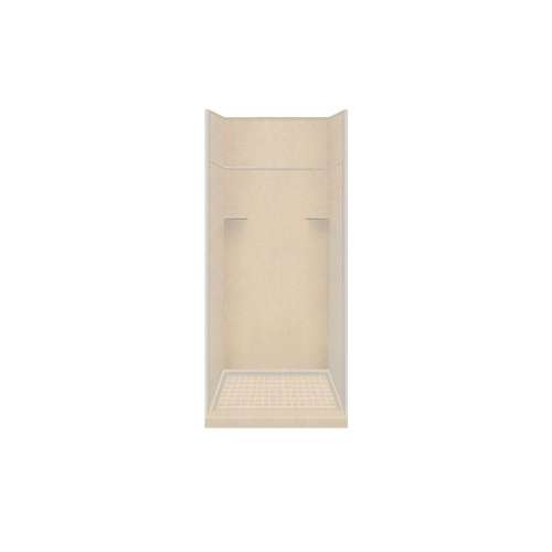 Transolid Studio 36-in x 36-in x 99-in Solid Surface Alcove Shower Kit with Extension in Matrix Khaki