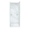 Transolid Studio 36-in x 36-in x 99-in Solid Surface Alcove Shower Kit with Extension in White Carrara