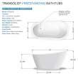 Transolid KF-AFTA5931-G31BN Aaliyah 59-in x 31-in x 28-in Freestanding Acrylic Bathtub Kit With End Drain, Bath Pillow And Brushed Nickel Tub Filler, White (Gloss)