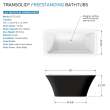 Transolid K-AFTL5930-M3109 Lily 59-in x 30-in x 23-in Freestanding Acrylic Bathtub Kit With Center Drain And Bath Pillow, Black/White (Matte)