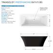 Transolid K-AFTL6730-M3109 Lily Grande 67-in x 30-in x 23-in Freestanding Acrylic Bathtub Kit With Center Drain And Bath Pillow, Black/White (Matte)