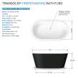 Transolid K-AFTM5931-M3109 Maris 59-in x 31-in x 23-in Freestanding Acrylic Bathtub Kit With Center Drain And Bath Pillow, Black/White (Matte)