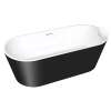 Transolid K-AFTM6731-M3109 Maris Grande 67-in x 31-in x 23-in Freestanding Acrylic Bathtub Kit With Center Drain And Bath Pillow, Black/White (Matte)