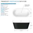 Transolid K-AFTM6731-M3109 Maris Grande 67-in x 31-in x 23-in Freestanding Acrylic Bathtub Kit With Center Drain And Bath Pillow, Black/White (Matte)