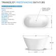 Transolid K-AFTS5931-M31 Skylar 59-in x 31-in x 27-in Freestanding Acrylic Bathtub Kit With Center Drain And Bath Pillow, White (Matte)