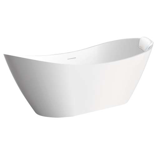 Transolid K-AFTS6731-M31 Skylar Grande 67-in x 31-in x 27-in Freestanding Acrylic Bathtub Kit With Center Drain And Bath Pillow, White (Matte)