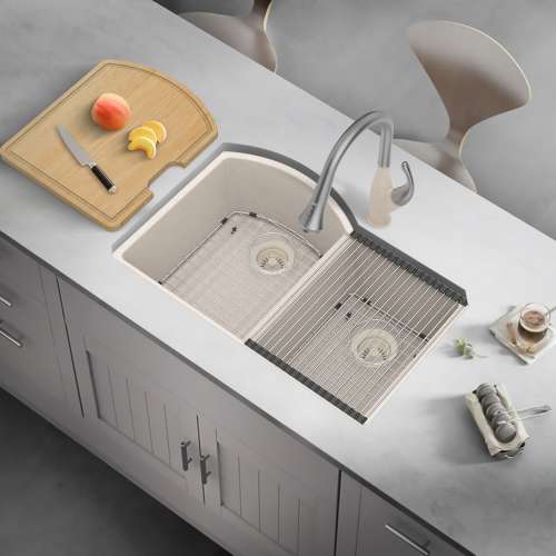 Transolid Aversa AUDD3120-16-KIT Radius All-In-One Undermount Kitchen Sink Kit