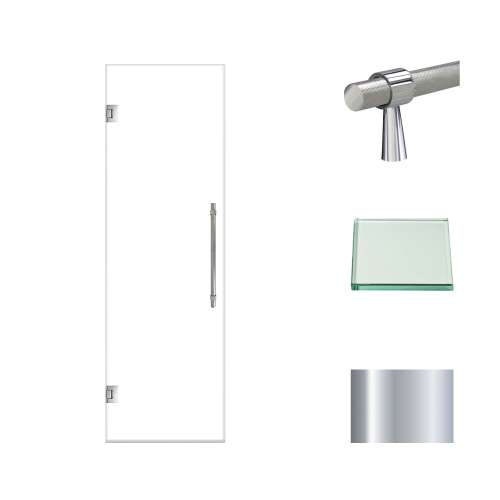 Transolid EHTA247610C-BK-PC Elizabeth 24-in W x 76-in H Hinged Shower Door in Polished Chrome with Clear Glass