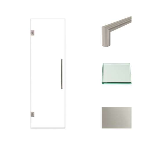 Transolid EHTA257610C-T-BS Elizabeth 25-in W x 76-in H Hinged Shower Door in Brushed Stainless with Clear Glass