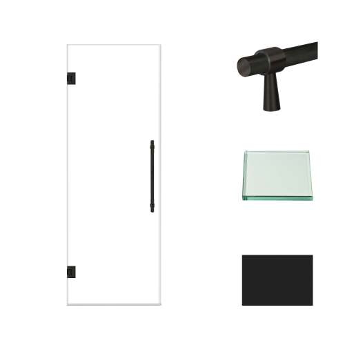 Transolid EHTA267610C-BK-MB Elizabeth 26-in W x 76-in H Hinged Shower Door in Matte Black with Clear Glass