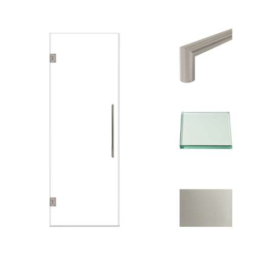 Transolid EHTA267610C-T-BS Elizabeth 26-in W x 76-in H Hinged Shower Door in Brushed Stainless with Clear Glass