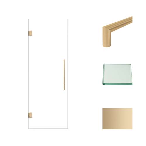 Transolid EHTA267610C-T-CB Elizabeth 26-in W x 76-in H Hinged Shower Door in Champagne Bronze with Clear Glass