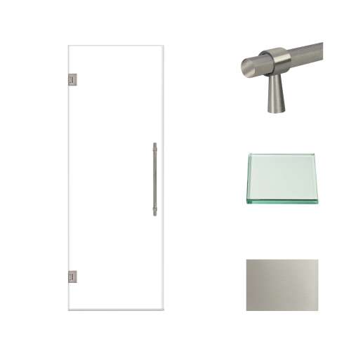 Transolid EHTA277610C-BK-BS Elizabeth 27-in W x 76-in H Hinged Shower Door in Brushed Stainless with Clear Glass