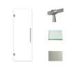 Transolid EHTA287610C-BK-BS Elizabeth 28-in W x 76-in H Hinged Shower Door in Brushed Stainless with Clear Glass