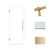 Transolid EHTA297610C-BK-CB Elizabeth 29-in W x 76-in H Hinged Shower Door in Champagne Bronze with Clear Glass