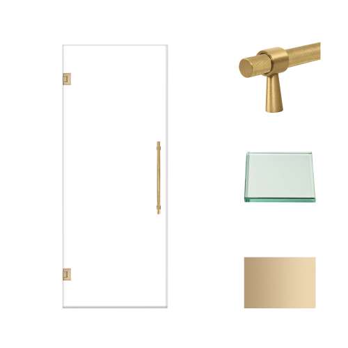 Transolid EHTA307610C-BK-CB Elizabeth 30-in W x 76-in H Hinged Shower Door in Champagne Bronze with Clear Glass