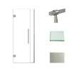 Transolid EHTB30247610C-BK-BS Elizabeth 30-in W x 76-in H Hinged Shower Door in Brushed Stainless with Clear Glass