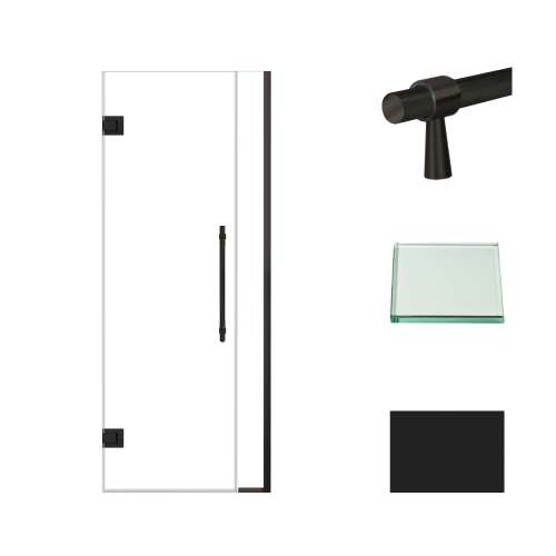 Transolid EHTB30247610C-BK-MB Elizabeth 30-in W x 76-in H Hinged Shower Door in Matte Black with Clear Glass