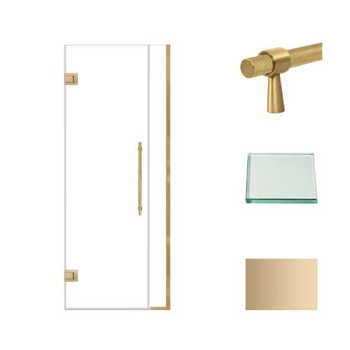 Transolid EHTB305247610C-BK-CB Elizabeth 30.5-in W x 76-in H Hinged Shower Door in Champagne Bronze with Clear Glass