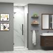 Transolid EHTB32267610C-BK-MB Elizabeth 32-in W x 76-in H Hinged Shower Door in Matte Black with Clear Glass