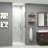 Transolid EHTB32267610C-T-BS Elizabeth 32-in W x 76-in H Hinged Shower Door in Brushed Stainless with Clear Glass