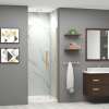 Transolid EHTB32267610C-T-CB Elizabeth 32-in W x 76-in H Hinged Shower Door in Champagne Bronze with Clear Glass