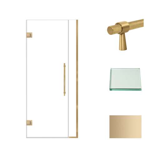 Transolid EHTB32267610C-BK-CB Elizabeth 32-in W x 76-in H Hinged Shower Door in Champagne Bronze with Clear Glass