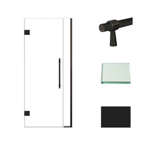 Transolid EHTB32267610C-BK-MB Elizabeth 32-in W x 76-in H Hinged Shower Door in Matte Black with Clear Glass