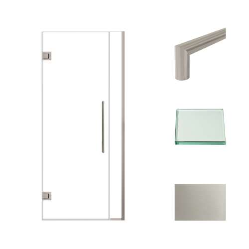 Transolid EHTB32267610C-T-BS Elizabeth 32-in W x 76-in H Hinged Shower Door in Brushed Stainless with Clear Glass
