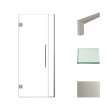 Transolid EHTB325267610C-T-BS Elizabeth 32.5-in W x 76-in H Hinged Shower Door in Brushed Stainless with Clear Glass